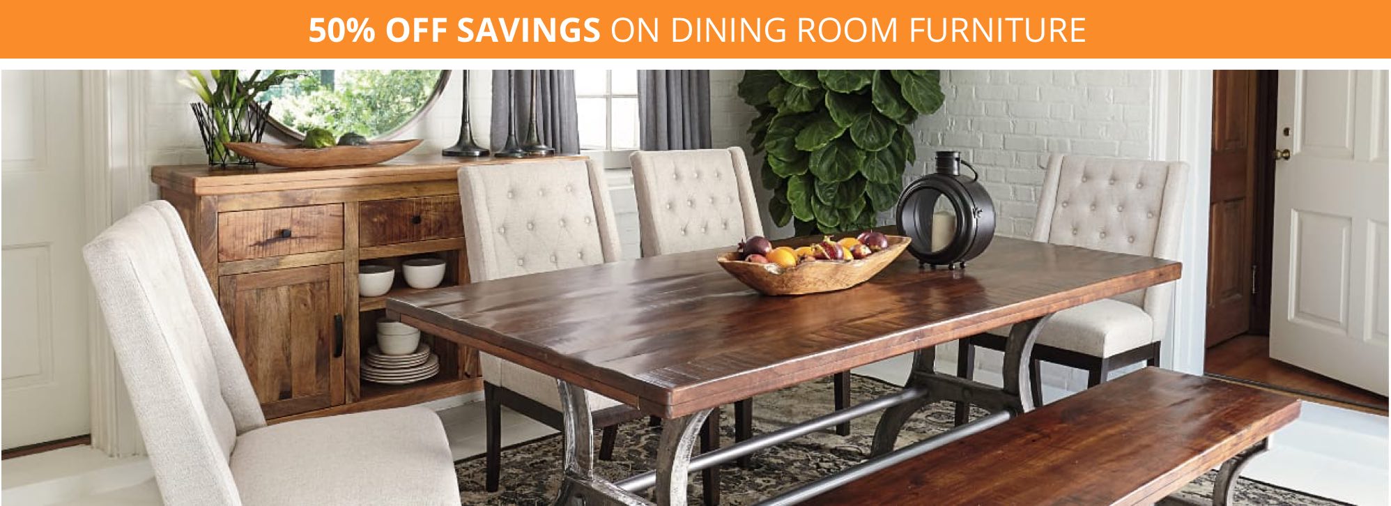 50% off savings on dining room furniture
